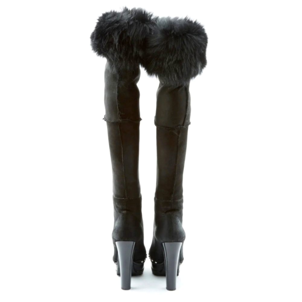 Prada | Fur Lined Knee-High Boots - Picture 4 of 5